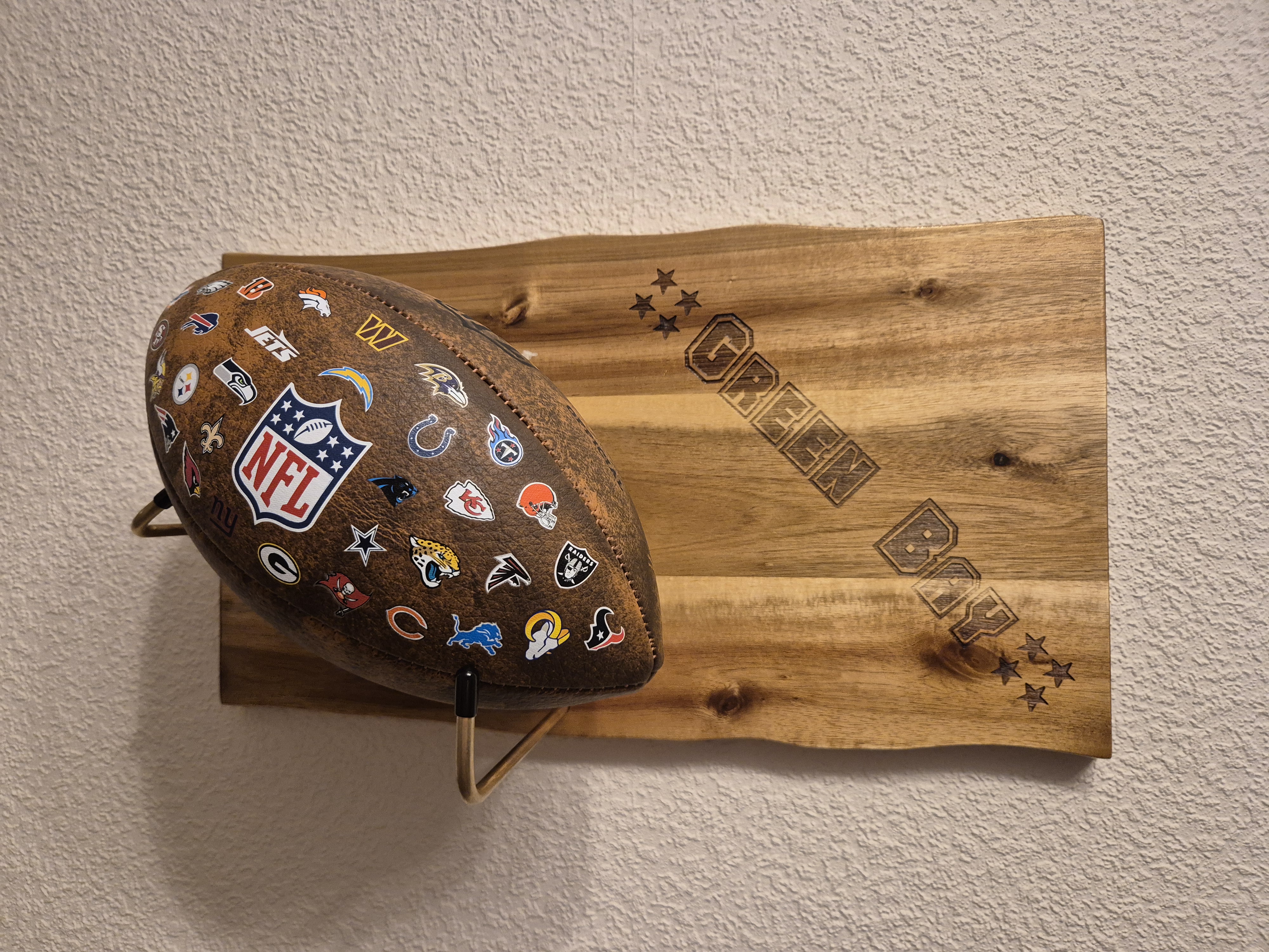 Bild für Präsentationsset für Football, Messing, inkl. offiziellem NFL-Junior-Size-Football