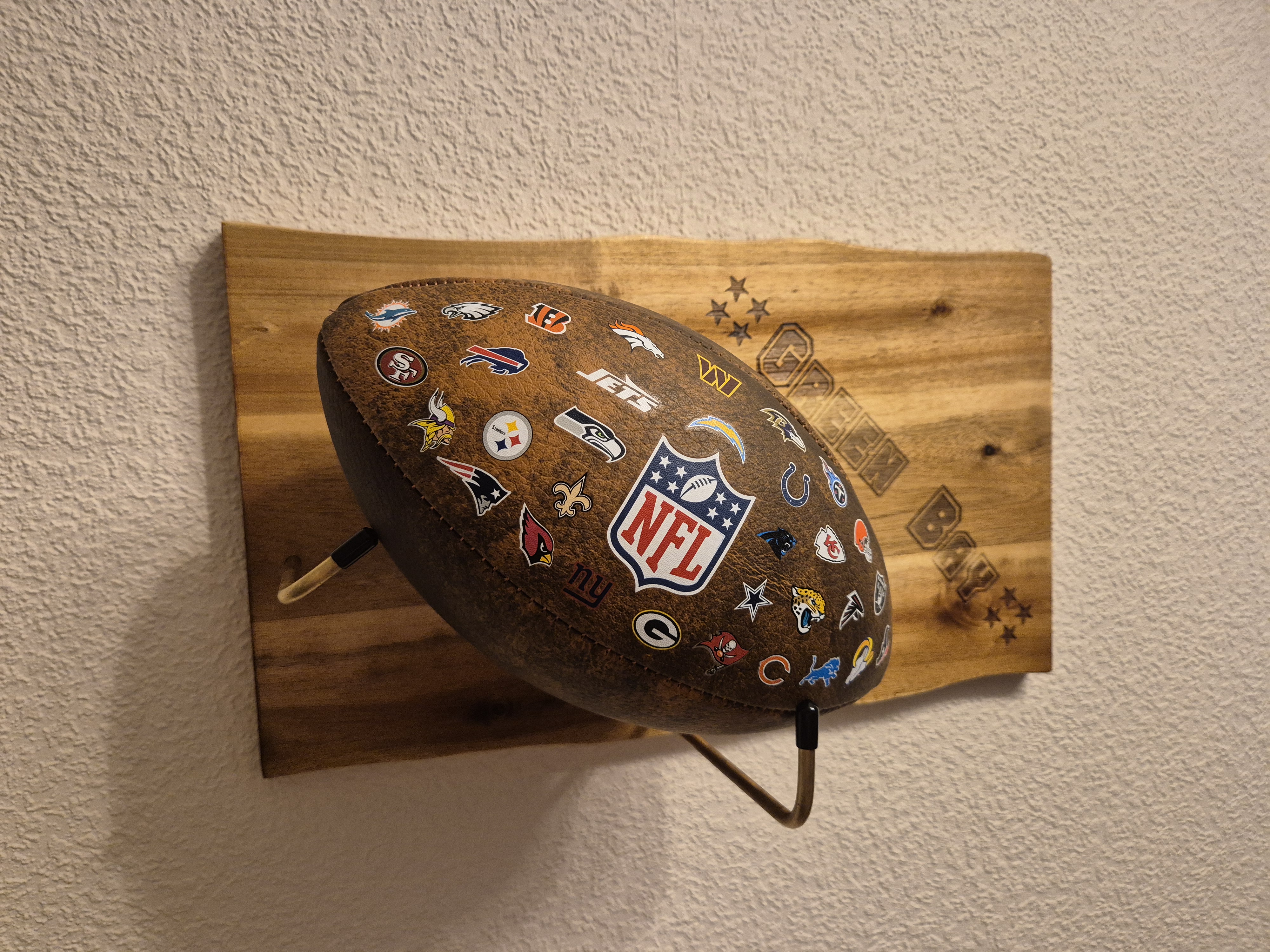 Bild für Präsentationsset für Football, Messing, inkl. offiziellem NFL-Junior-Size-Football